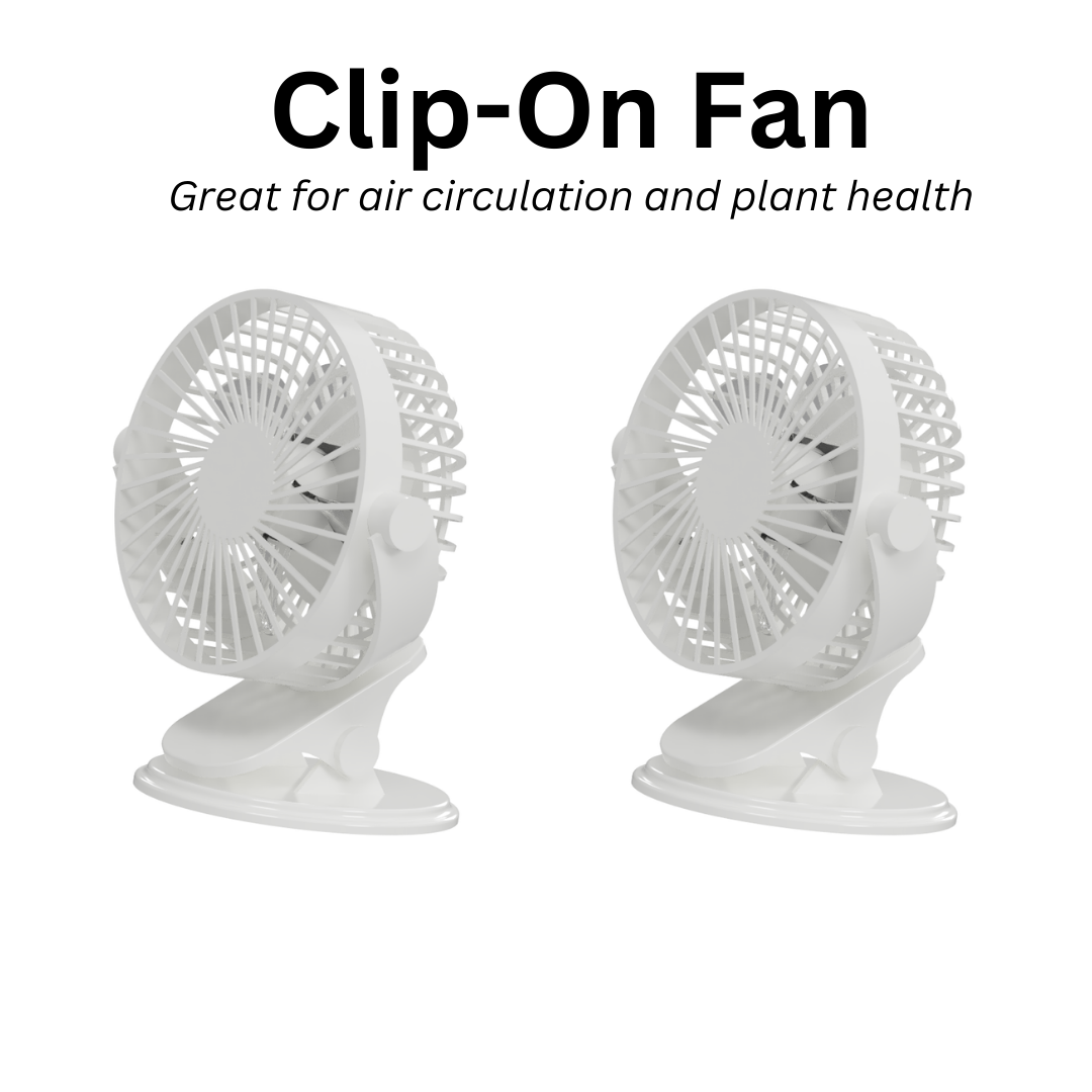 Hydroponic Garden Clip-On fans to increase air flow and plant health