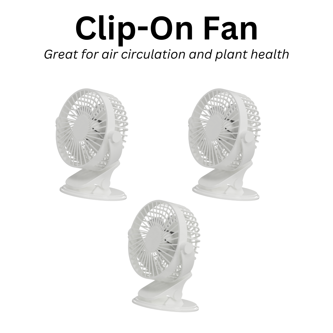 3 Hydroponic Garden Clip-On fans to increase air flow and plant health