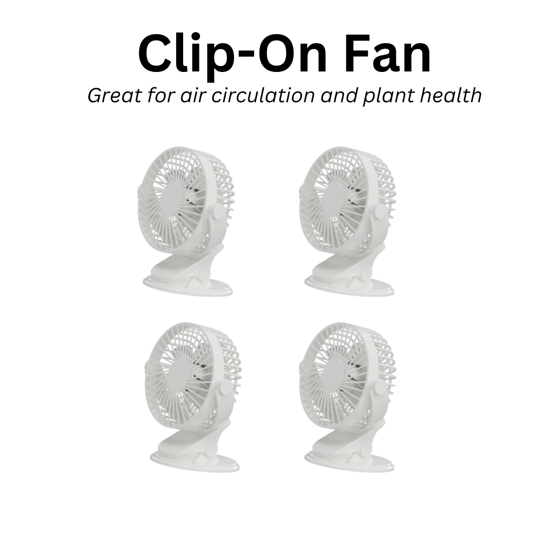 4 Hydroponic Garden Clip-On fans to increase air flow and plant health
