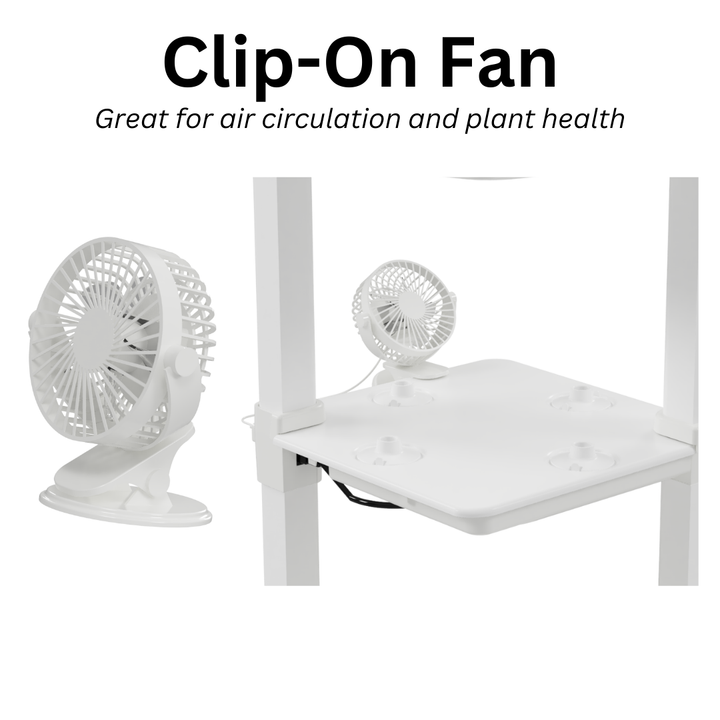 Hydroponic Garden Clip-On fans to increase air flow and plant health