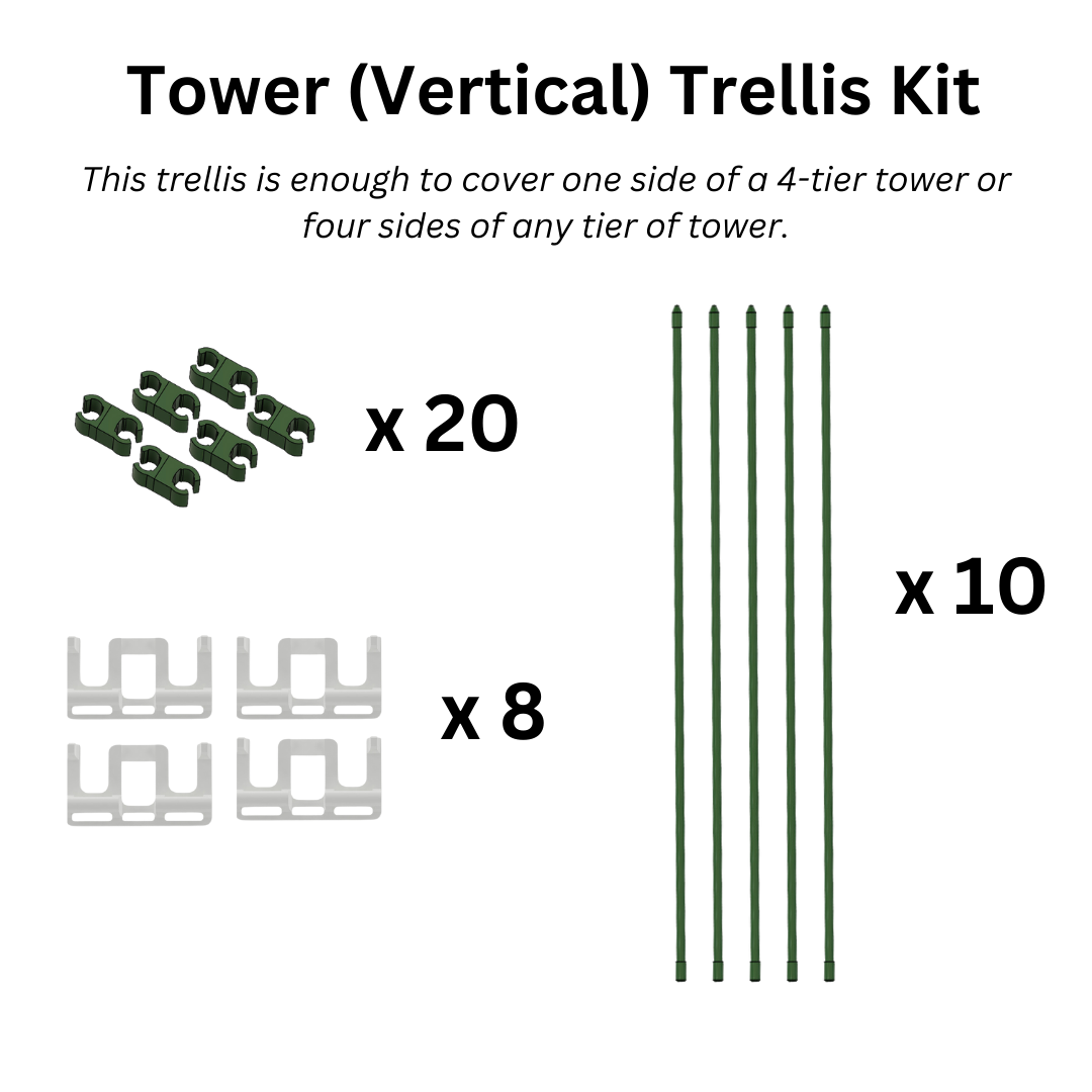 Hydroponic Eden Tower Trellis kit for vine plants or tomato