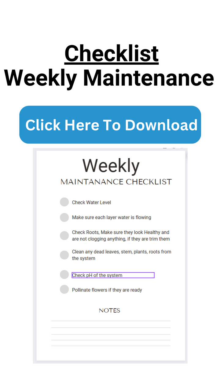 Checklist weekly Maintenance for your vertical hydroponic system