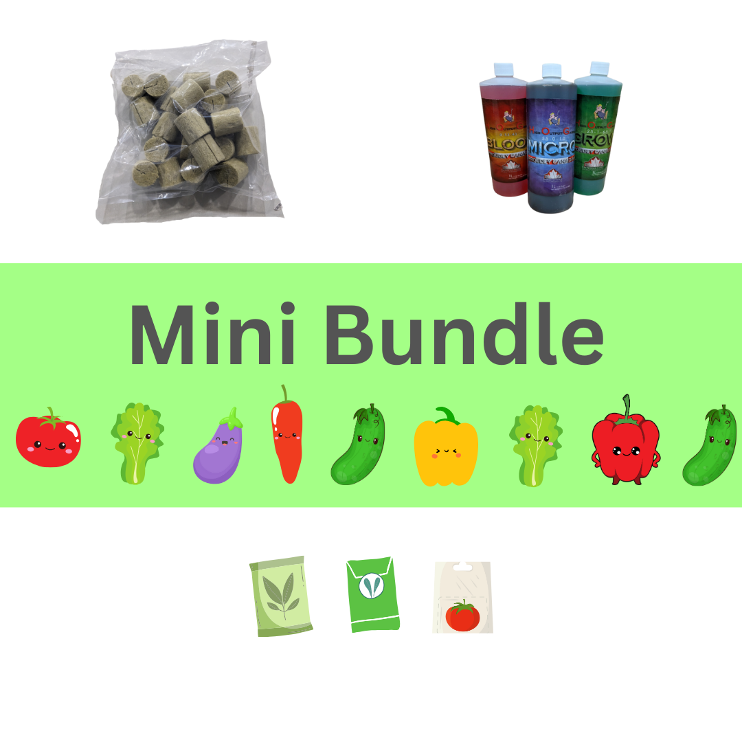 Mini Bundle Hydroponic growing includes 500ml 3 part nutrients seeds and growing media