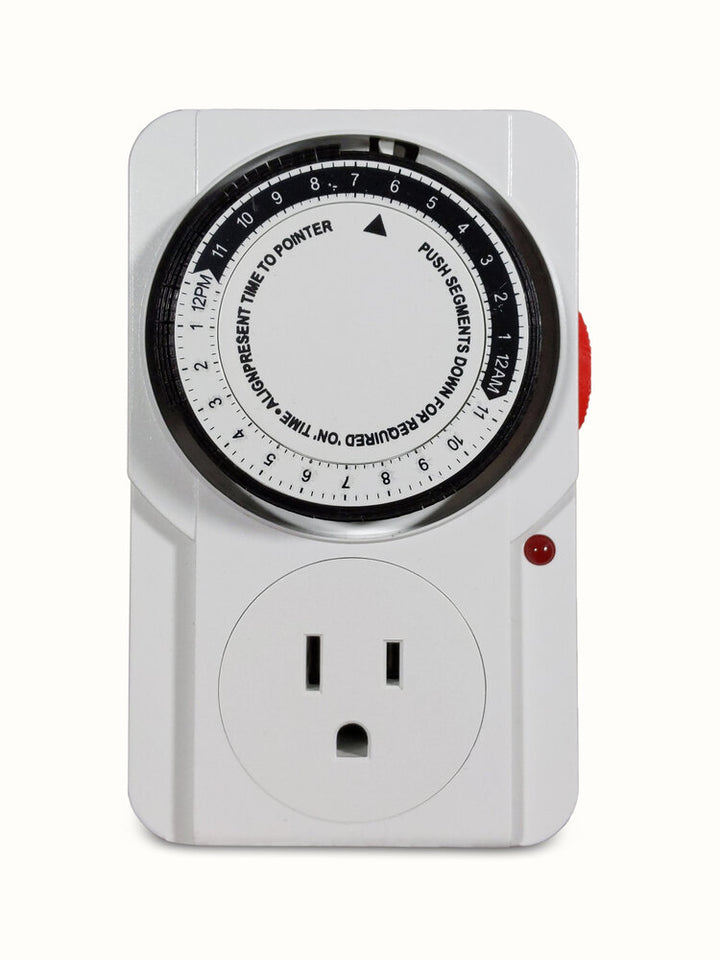 24 HOUR MECHANICAL TIMER designed for hydroponic indoor gardens